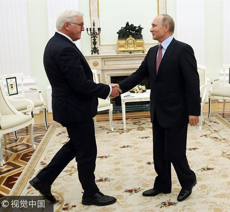 俄罗斯总统普京会见德国总统施泰因迈尔